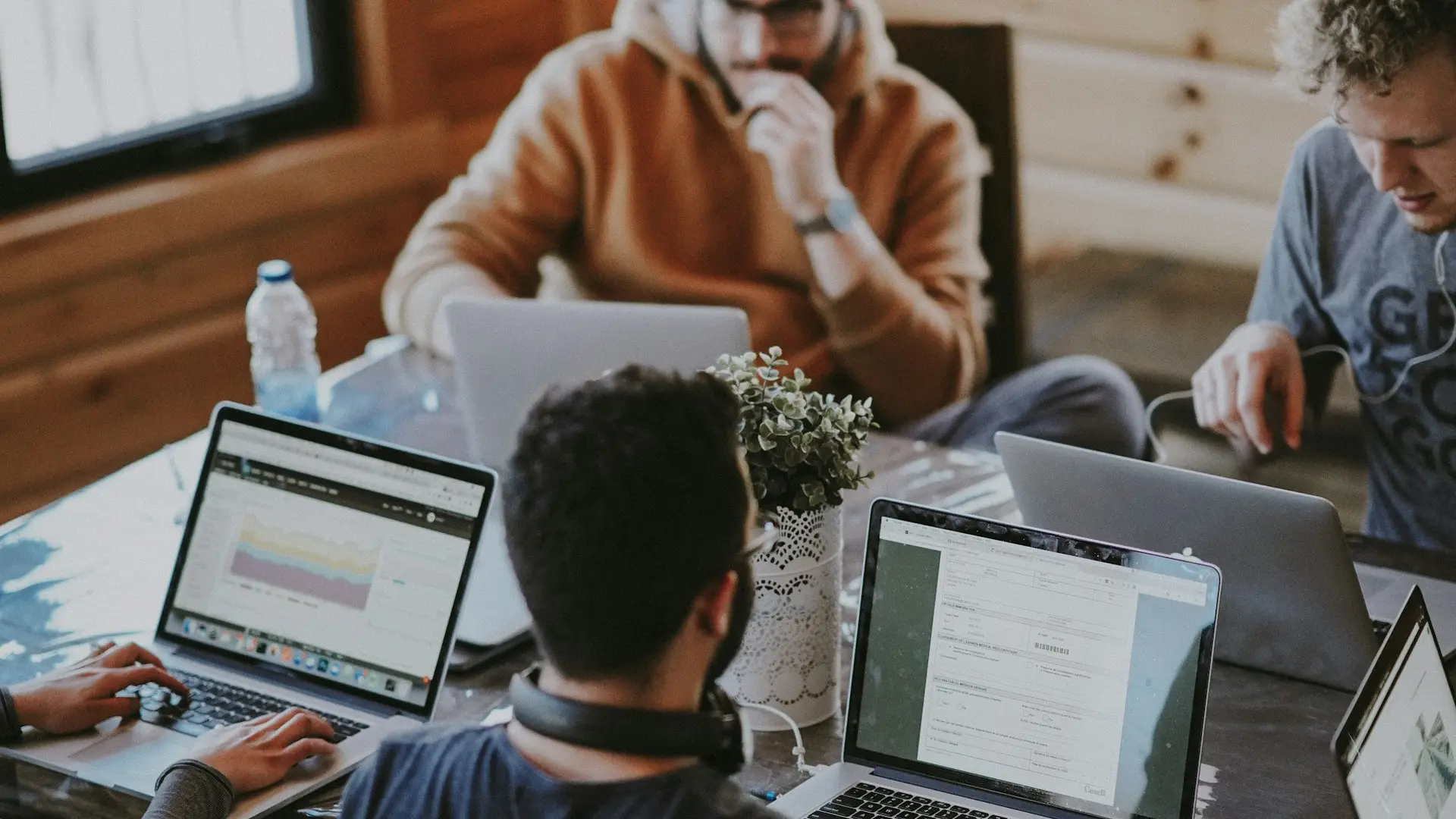 Nomads working together at a coworking space
